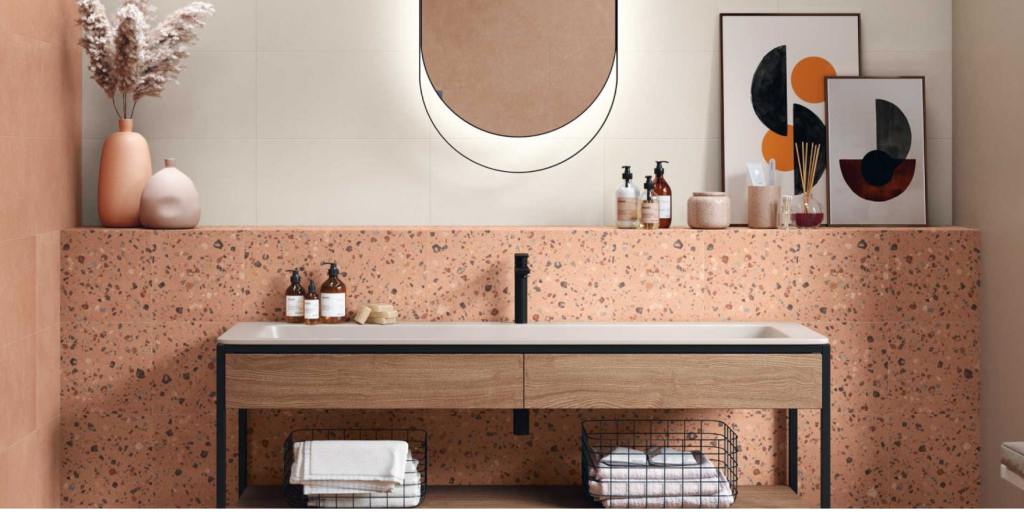 Pink tiles from Porcelain Superstore